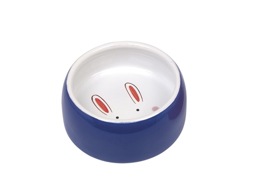 [NB82367] Keramische voederbak voor knaagdieren  12 x 4,5 cm, 0,25 l blauw