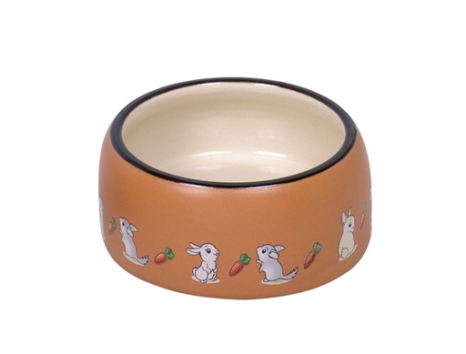 [NB82378] Knaagdier keramische voerbak "Konijn"  12 x 5 cm, 0,25 l 