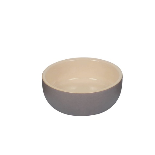 [NB82403] Keramieken schaal "Kaunis"  13,5 x 5,5 cm, 0,30 l grijs/cream