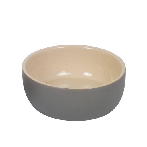 [NB82404] Keramieken schaal "Kaunis"  18,5 x 7,0 cm, 1,00 l grijs/cream