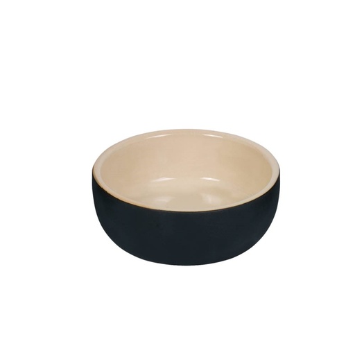 [NB82406] Keramieken schaal "Kaunis"  13,5 x 5,5 cm, 0,30 l zwart/cream
