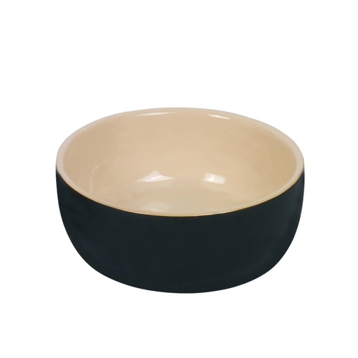 [NB82407] Keramieken schaal "Kaunis"  18,5 x 7,0 cm, 1,00 l zwart/cream