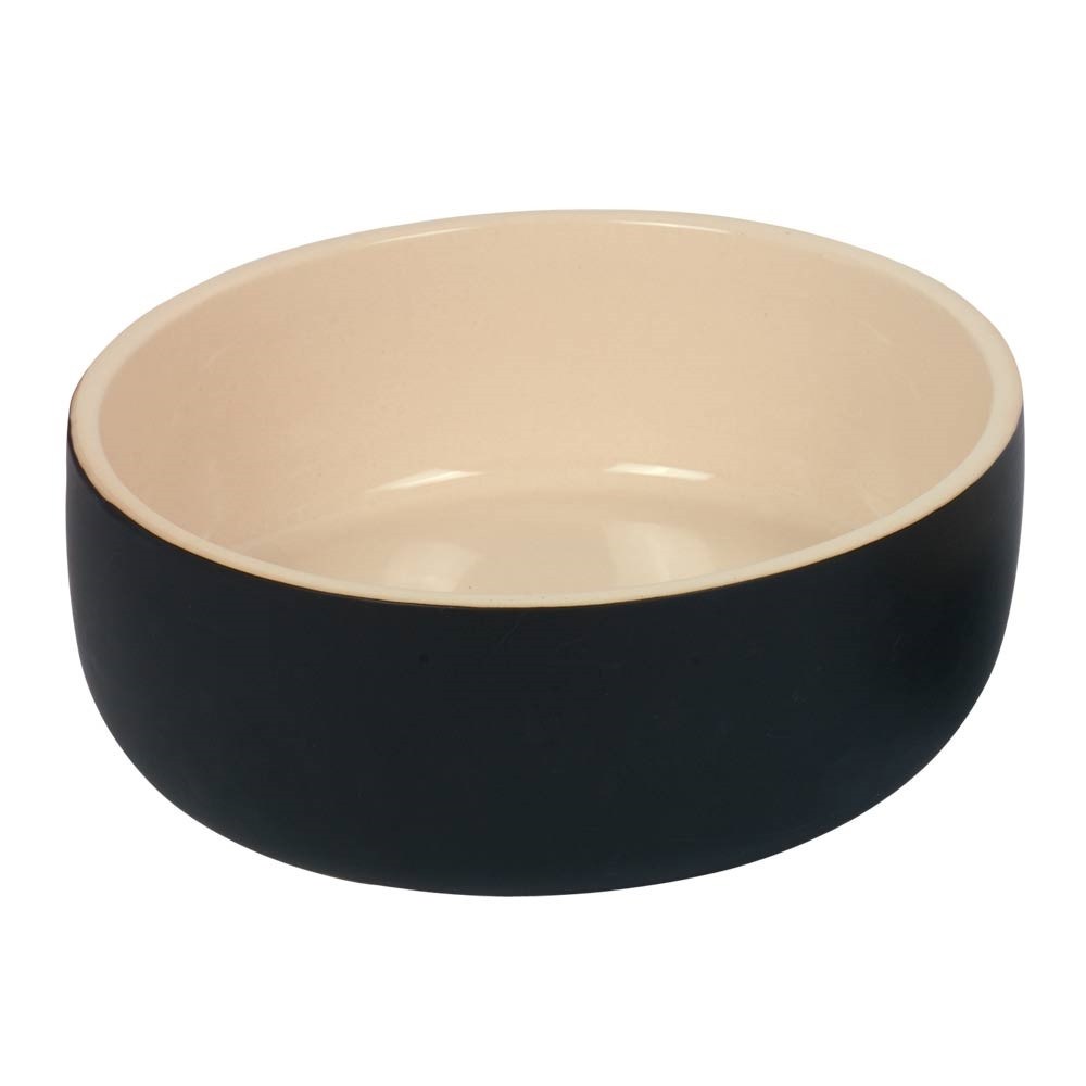 Keramieken schaal "Kaunis"  24,0 x 8,0 cm, 2,40 l zwart/cream