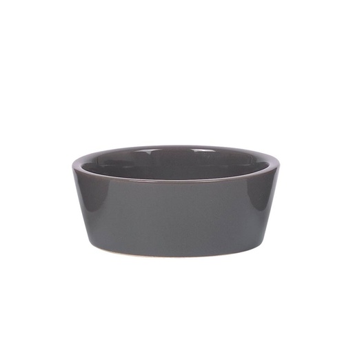 [NB82412] Keramieken schaal "Hermos"  15,5 x 5,5 cm, 0,50 l donker grijs