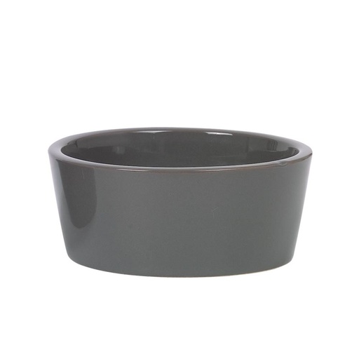 [NB82413] Keramieken schaal "Hermos"  18,0 x 6,5 cm, 0,65 l donker grijs