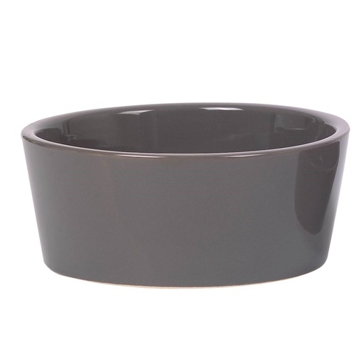 [NB82414] Keramieken schaal "Hermos"  21,5 x 8,0 cm, 2,00 l donker grijs