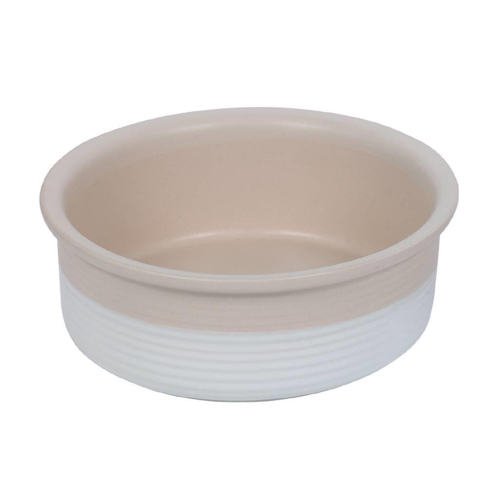 Keramieken schaal "Neta"  24,0 x 8,0 cm, 2,40 l wit/cream