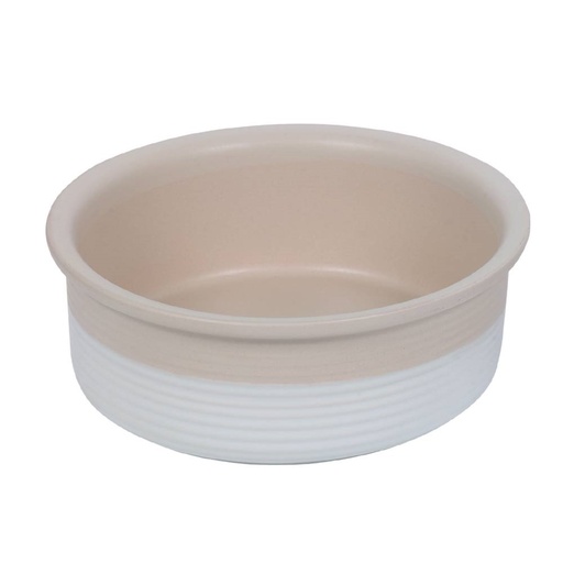 [NB82423] Keramieken schaal "Neta"  24,0 x 8,0 cm, 2,40 l wit/cream