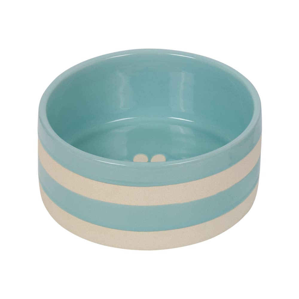 Keramieken schaal "Strio"  18,0 x 7,0 cm, 1,25 l mint/cream