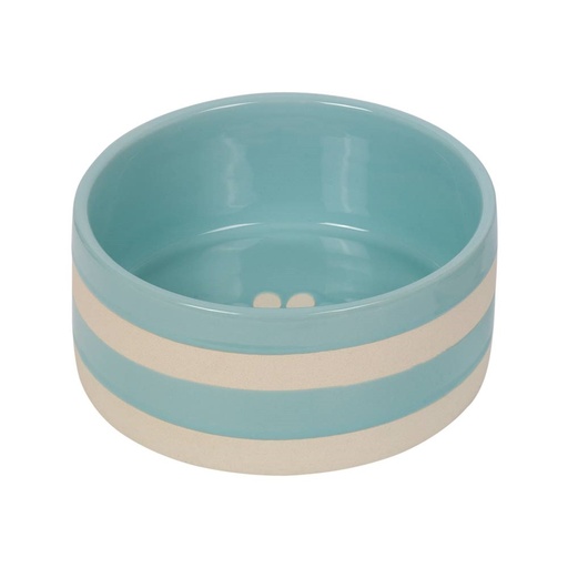 [NB82426] Keramieken schaal "Strio"  18,0 x 7,0 cm, 1,25 l mint/cream