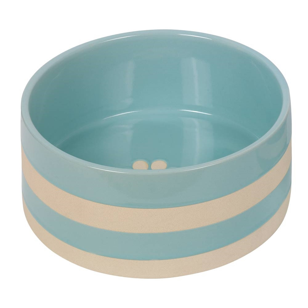 Keramieken schaal "Strio"  21,0 x 8,5 cm, 2,00 l mint/cream