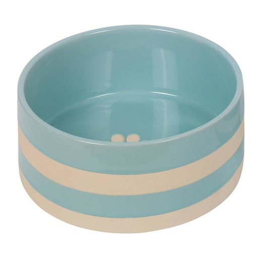 [NB82427] Keramieken schaal "Strio"  21,0 x 8,5 cm, 2,00 l mint/cream