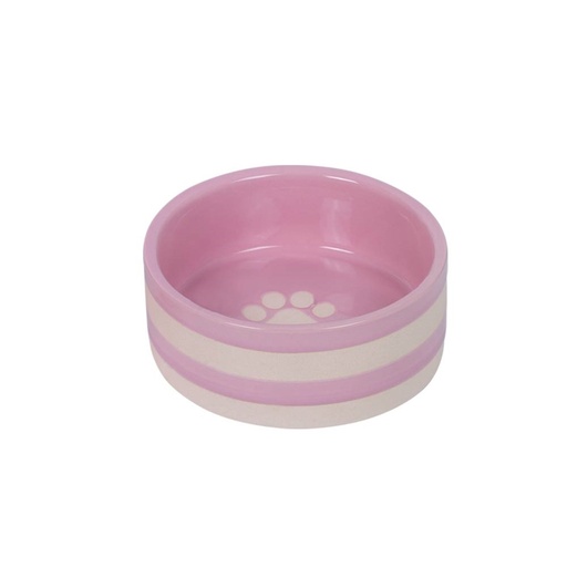 [NB82432] Keramieken schaal "Strio"  12,0 x 5,5 cm, 0,35 l roze/cream