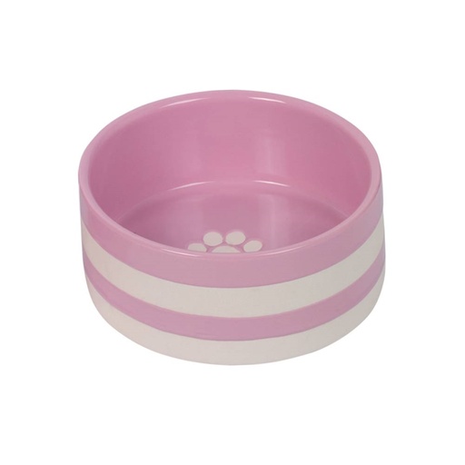 [NB82433] Keramieken schaal "Strio"  15,0 x 6,0 cm, 0,60 l roze/cream