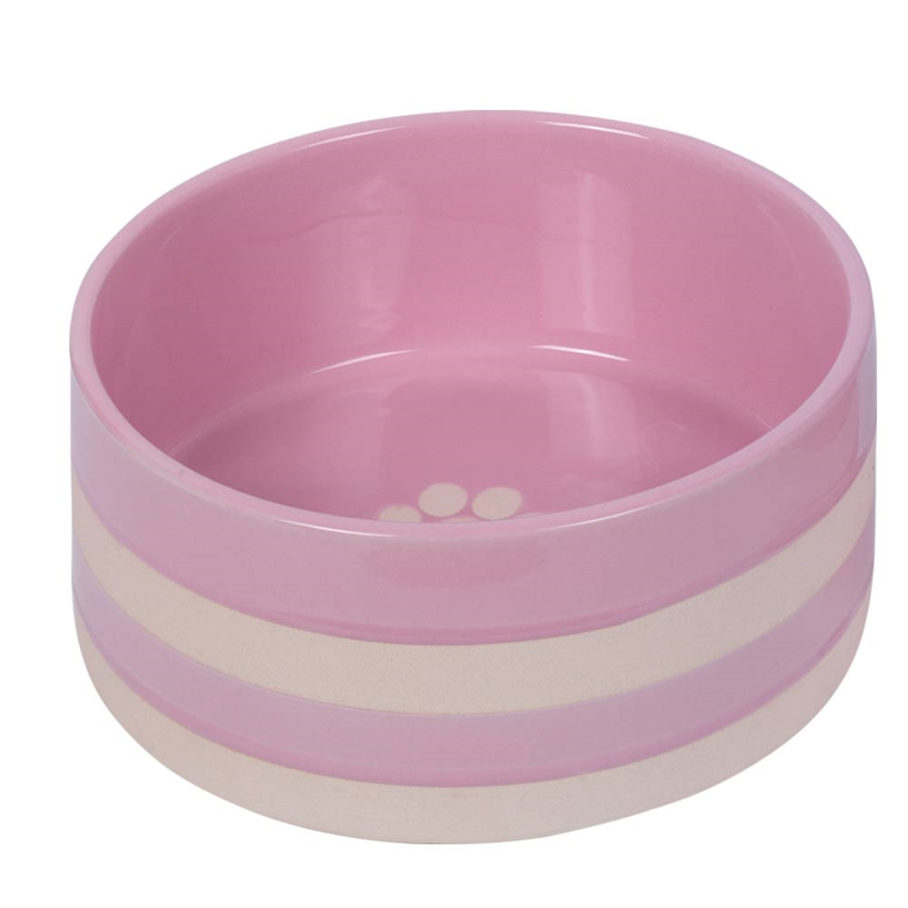 Keramieken schaal "Strio"  21,0 x 8,5 cm, 2,00 l roze/cream