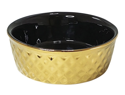 [NB82437] Keramieken schaal "Goud"  20 x 7 cm, 1,00 l goud/zwart