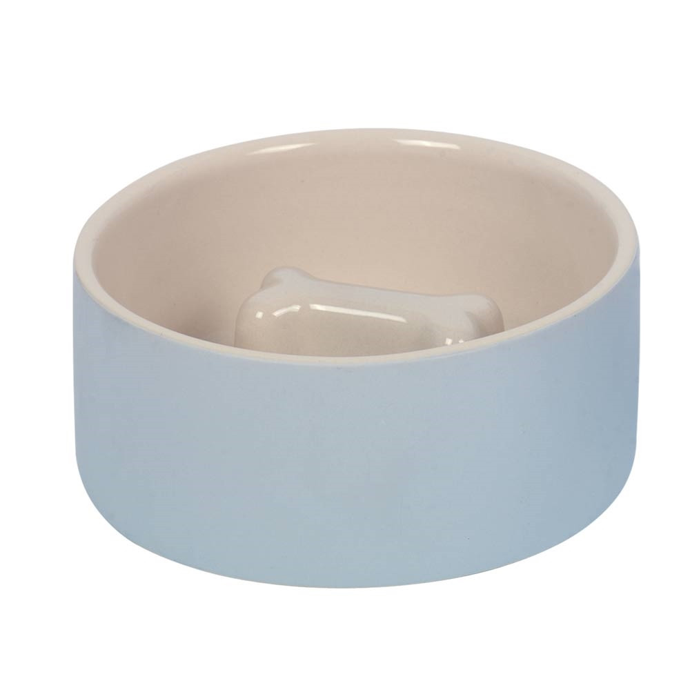 Anti-slikkom "Bone"  18 x 7 cm, 1,0 l grijs/cream