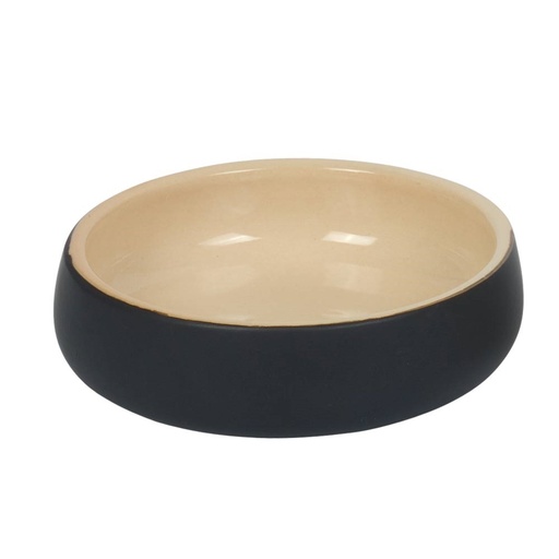 [NB82446] Keramische wastafel "Soleno"  14 x 4,5 cm, 0,35 l zwart/cream