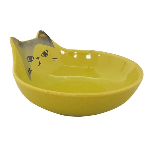 [NB82452] Keramiek kattenbakje "Kato"  12 x 5,5 cm, 0,15 l groen