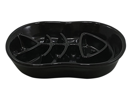 [NB82453] Anti-slikkom "Vis" 22,5 x 17 x 4 cm, 0,5 l zwart