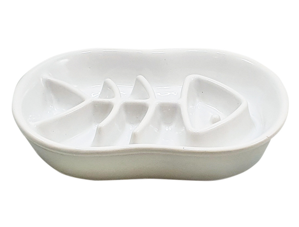 Anti-Schlink schaal “Vis” 22,5 x 17 x 4 cm, 0,5 l wit