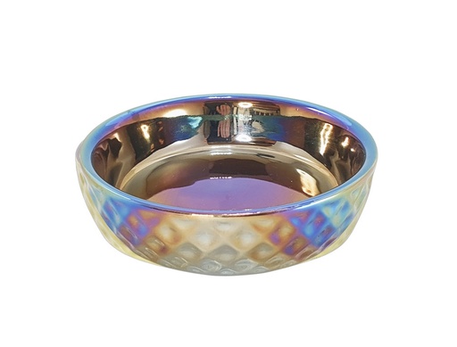 [NB82455] Keramieken schaal "Gouden Regenboog"