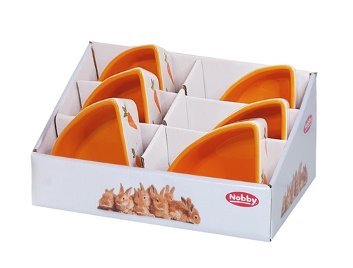 [NB82468] Knaagdier keramische hoekkom Display 6 st, 9 x 9 x 4 cm, 0,10 l 