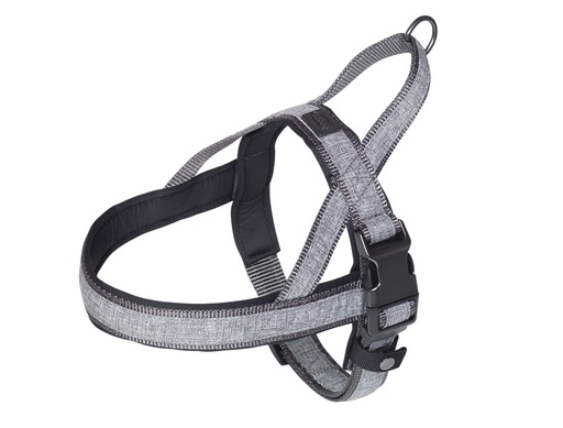 [NB8874642] Noors harnas "Linnen Deluxe" l: 38-50 cm + 36 cm, b: 20/25 mm grijs