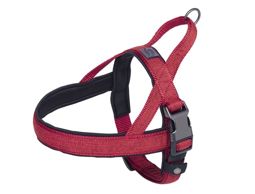 [NB8874901] Noors harnas "Linnen Deluxe" l: 68-85 cm + 54 cm, b: 40/45 mm rood