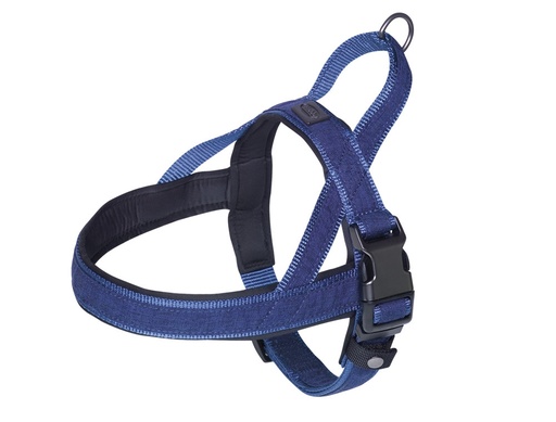 [NB8874906] Noors harnas "Linnen Deluxe" l: 68-85 cm + 54 cm, b: 40/45 mm blauw