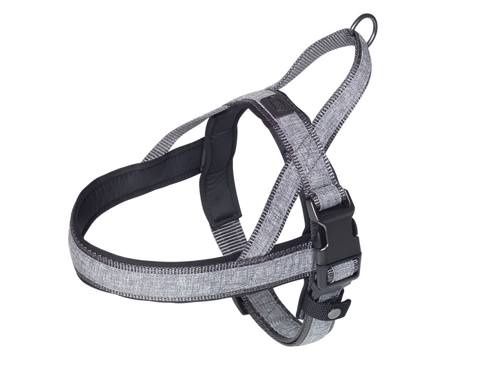 Noors harnas "Linnen Deluxe" l: 68-85 cm + 54 cm, b: 40/45 mm grijs