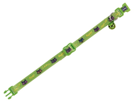 [NB88778] Kattenhalsband "Happy Cat Groen"