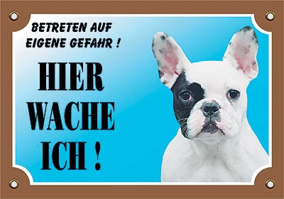 [NB93073] Waarschuwingsbord voor Franse bulldog
