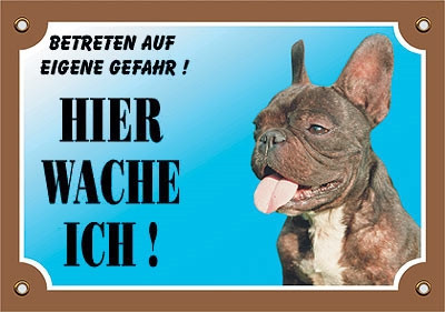 [NB93075] Waarschuwingsbord voor Franse bulldog