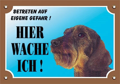 [NB93091] Waarschuwingsbord voor ruwharige teckels