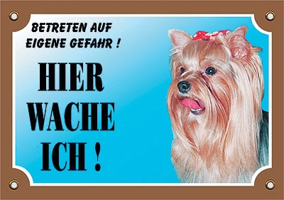 [NB93167] Waarschuwingsbord voor Yorkshire Terriër