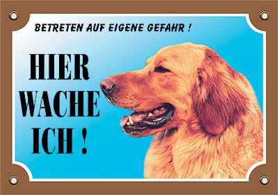 [NB93171] Golden Retriever-waarschuwingsbord