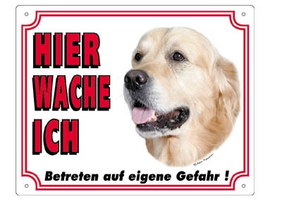 [NB93207] Golden Retriever-waarschuwingsbord