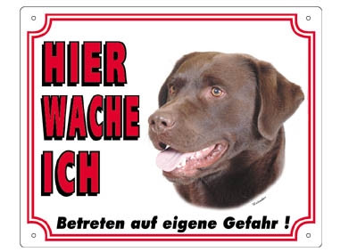 Labrador donker waarschuwingsbord 250 x 200 mm 