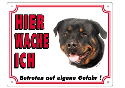 Rottweiler-waarschuwingsbord 250 x 200 mm 