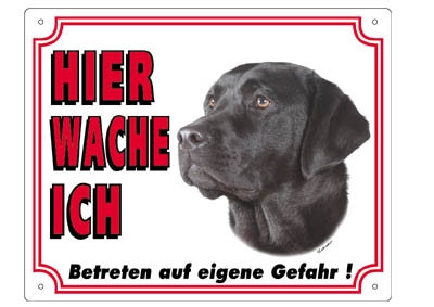 [NB93218] Labrador donker waarschuwingsbord 250 x 200 mm 
