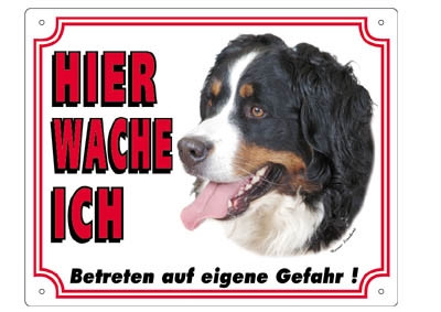 [NB93222] Waarschuwingsbord voor de Berner Sennenhond 250 x 200 mm 
