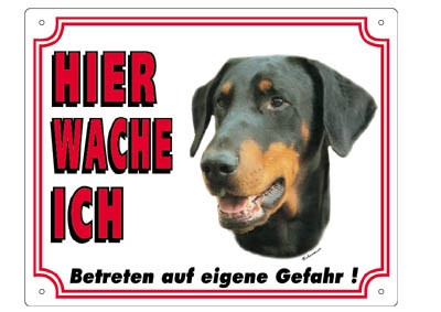 Doberman waarschuwingsbord 250 x 200 mm 