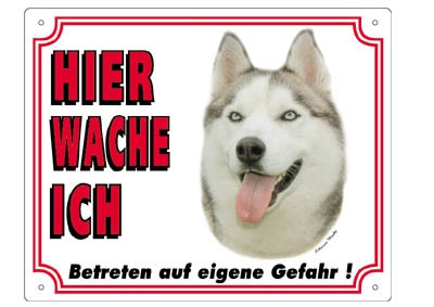 Husky-waarschuwingsbord