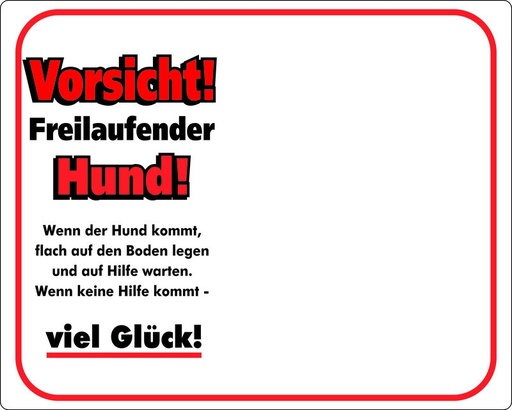[NB93290] Waarschuwingsbord "Let op! Vrij rondlopende hond!" 250 x 200 mm 