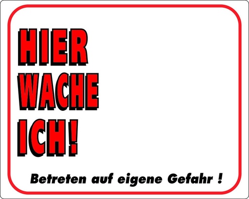 [NB93292] Waarschuwingsbord “Hier word ik wakker!” 250 x 200 mm 