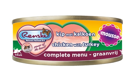 [REN236] Renske Kat Blik Mousse Kip met Kalkoen 24 x 70 gr.