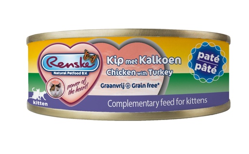 [REN24153] Renske Kat Blik Paté Kitten Kip met Kalkoen 24 x 70 gr.